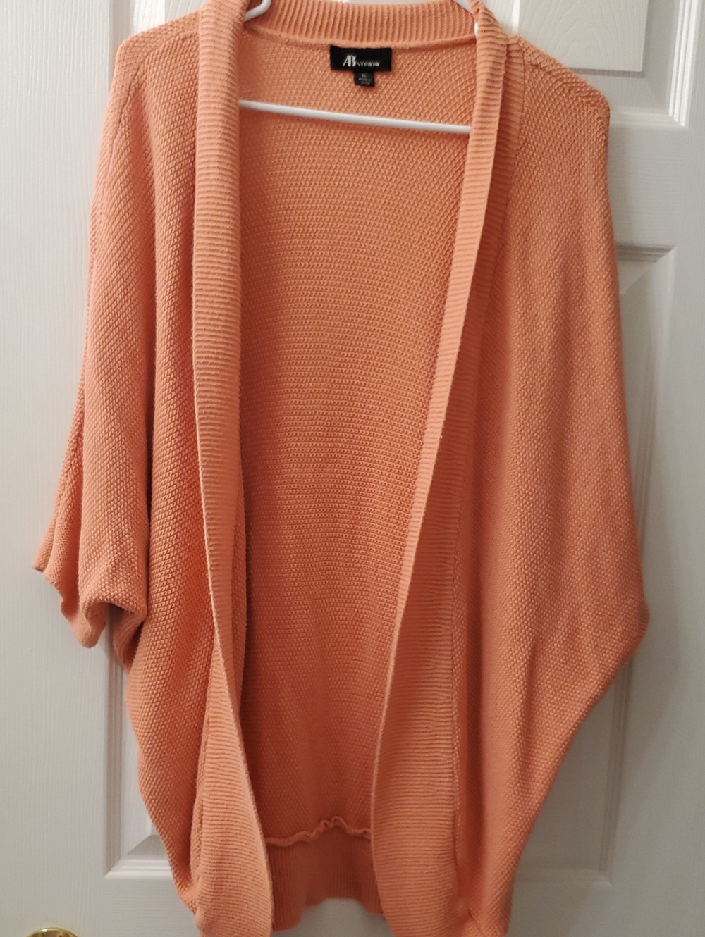 AB Studio Peach Open-Front Knit Cardigan